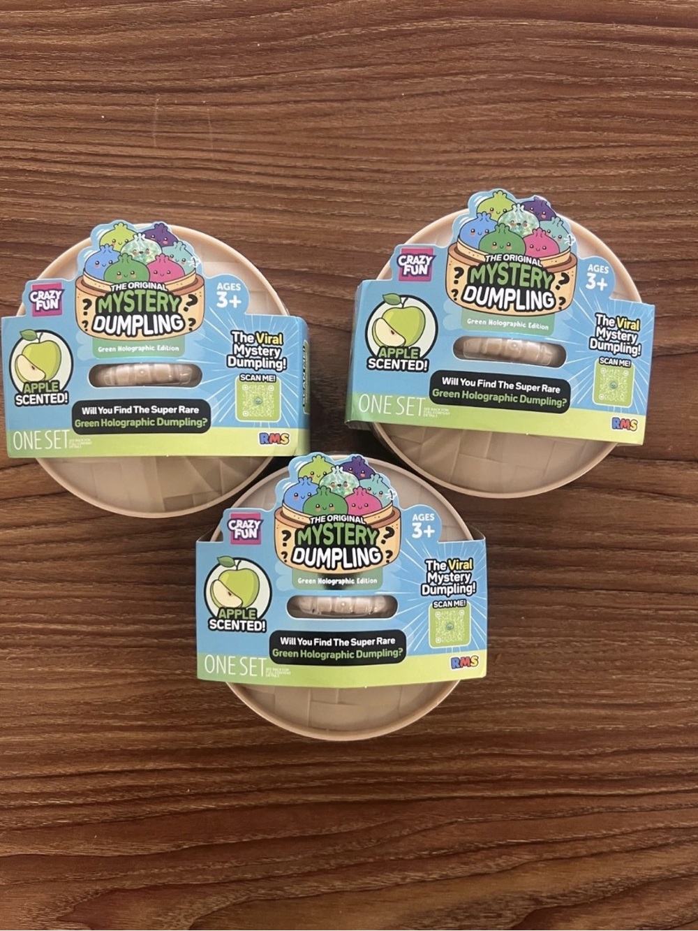 VIRAL RMS Mystery Dumpling Green Holographic Apple Scented Lot of 3 SEALED
